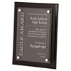 Floating Acrylic Plaque with Black Piano Finish | Engraved High Gloss Black Plaque - 8" x 10", 9" x 12" or  10.5" x 13" Decade Awards