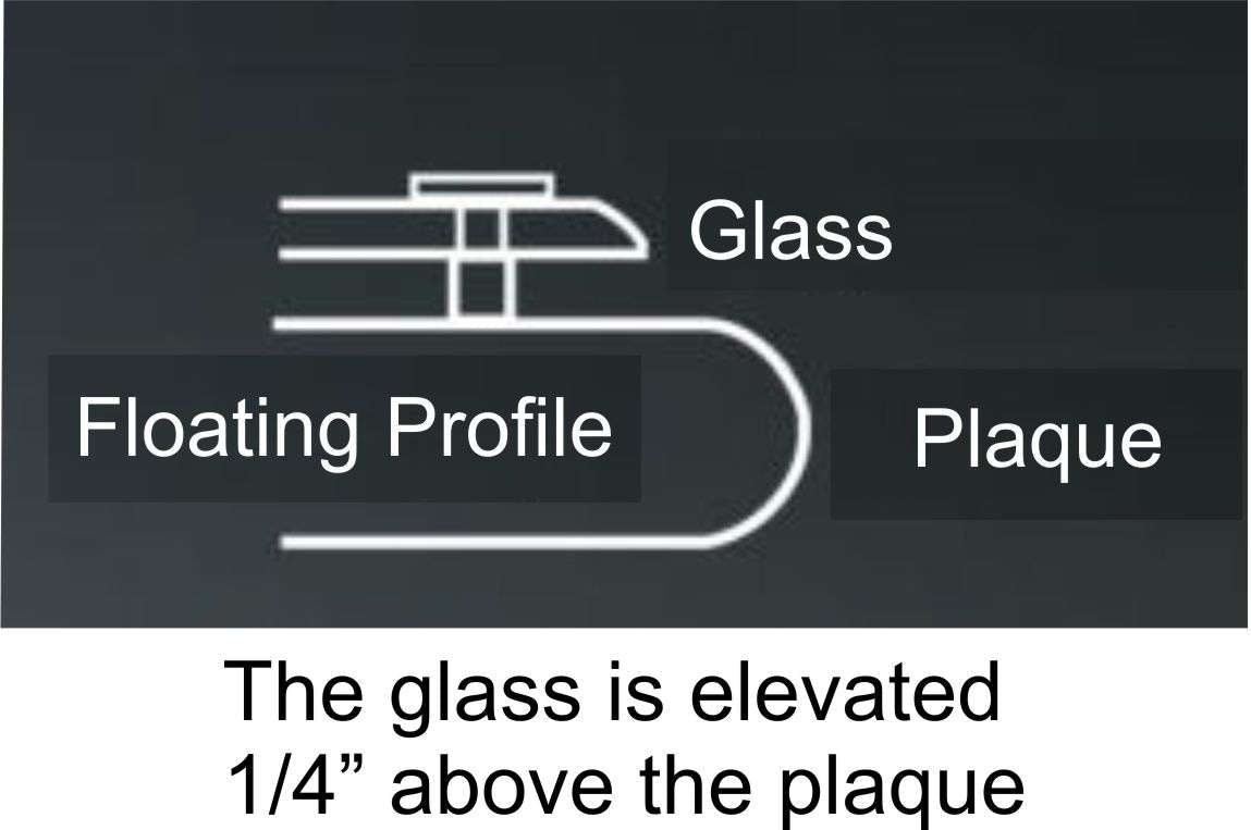 Floating Acrylic Plaque with Rosewood Piano Finish | Engraved Rosewood Plaque - 8" x 10", 9" x 12" or  10.5" x 13" Decade Awards