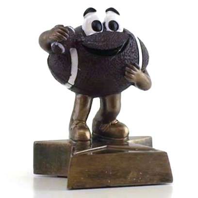Football Lil' Buddy Trophy | Engraved Smiling Football Award - 4 Inch Tall Decade Awards