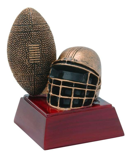Football Sculptured Trophy | Engraved Gridiron Award - 4 Inch Tall Decade Awards