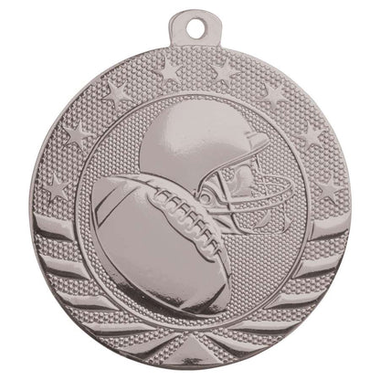Football StarBrite Medal - Gold, Silver, Bronze | Engraved StarBrite Football Medallion - 2 Inch Wide Decade Awards