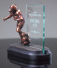 Football Story Glass Award | Engraved Gridiron Sport Hero Award - 8 Inch Tall Decade Awards