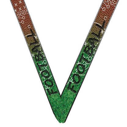 Football Ten Star Medal - Gold, Silver or Bronze | Engraved Gridiron 10 Star Medallion | 2.25 Inch Wide Decade Awards