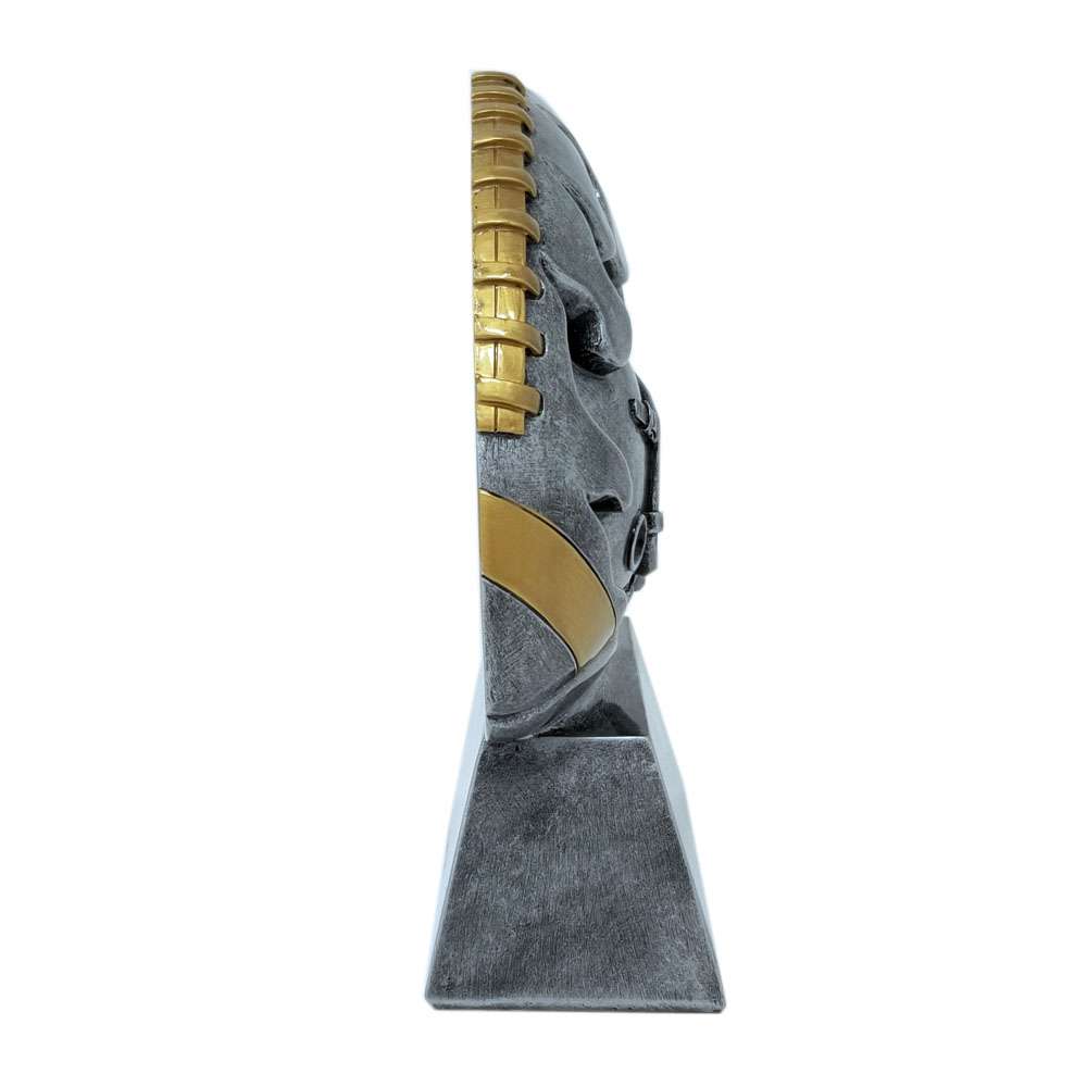Football and Helmet Flame Cut Out Trophy | Engraved Silver Fantasy Football Award - 6" Decade Awards