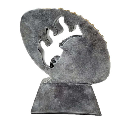 Football and Helmet Flame Cut Out Trophy | Engraved Silver Fantasy Football Award - 6" Decade Awards