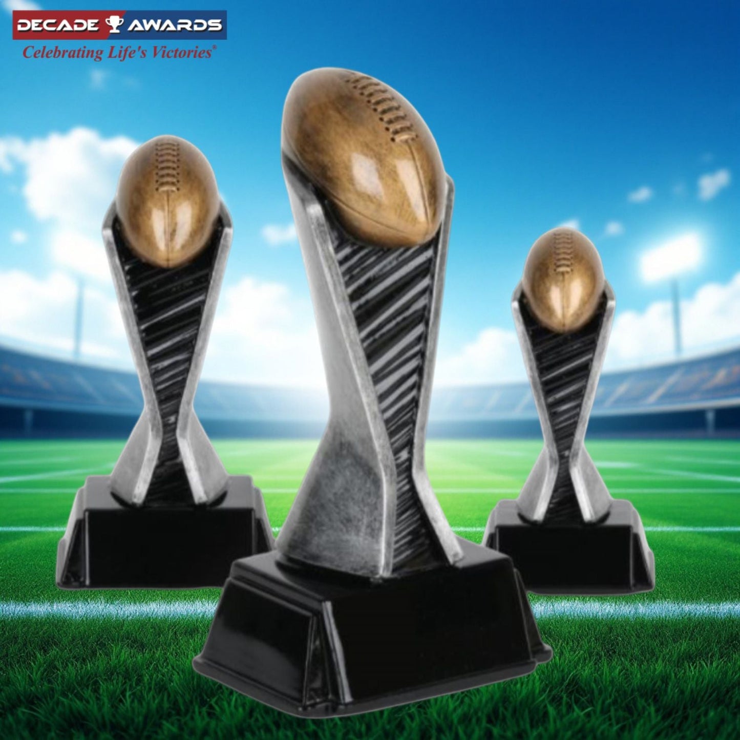 World Class Football Award | Engraved Football Tower Trophy - 6, 8 or 12 Inch Tall  Decade Awards