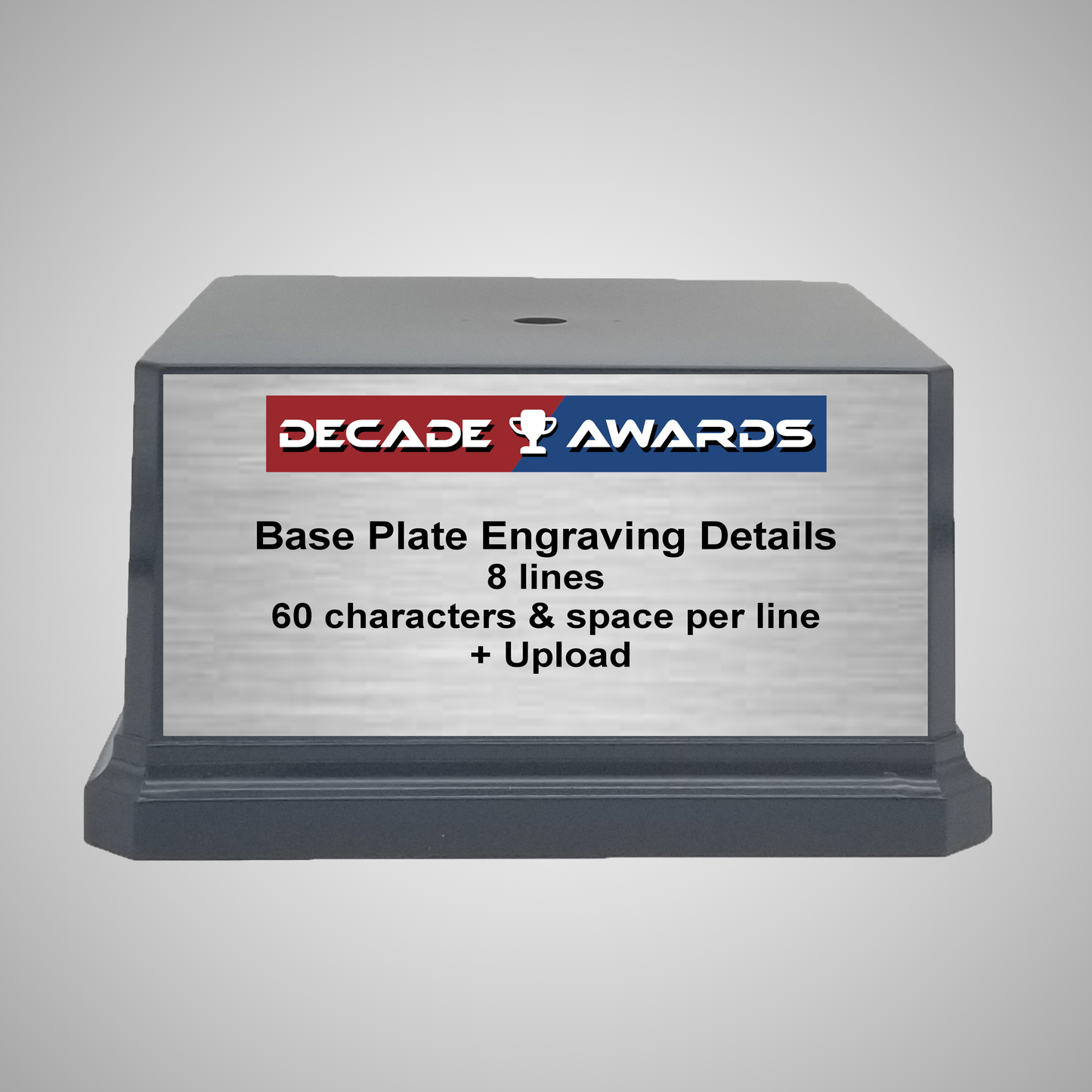Trophy Base | Black High Gloss FInish | Personalized Award Base | 6x6 Inch