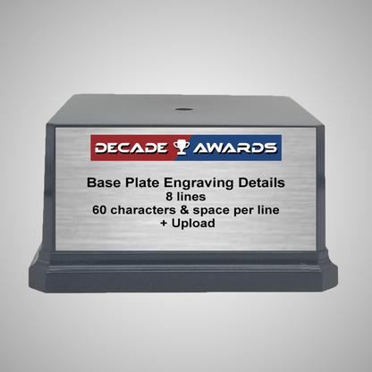 Trophy Base | Black High Gloss FInish | Personalized Award Base | 6x6 Inch