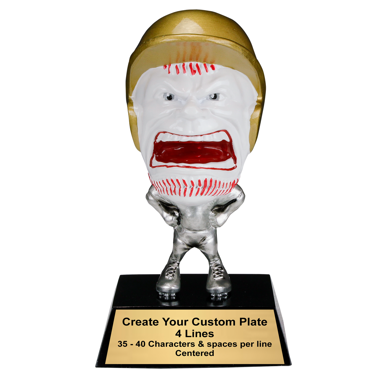 Personalized Baseball Trophy | Game Face Baseball Award | 6.25 Inch