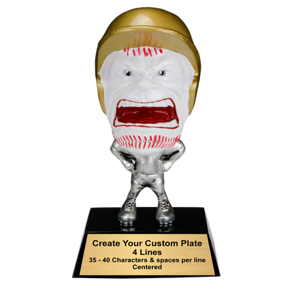 Personalized Baseball Trophy | Game Face Baseball Award | 6.25 Inch