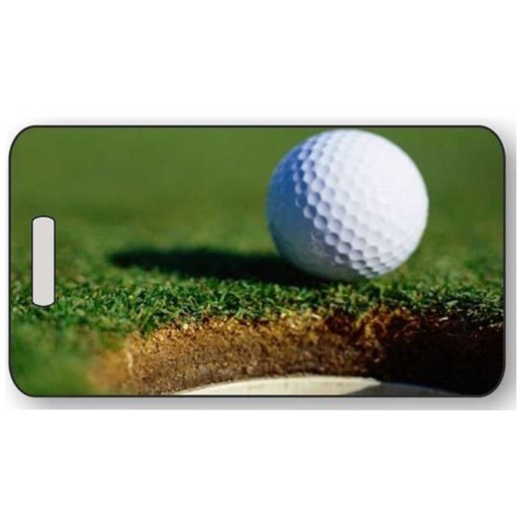 Golf Luggage Tag in 2 Sizes – Personalized Golf Bag ID Tag for Golfers and Travel – Durable Custom Design by Decade Awards