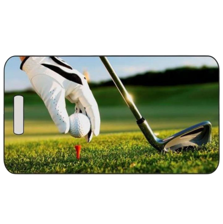 Golf Luggage Tag in 2 Sizes – Personalized Golf Bag ID Tag for Golfers and Travel – Durable Custom Design by Decade Awards