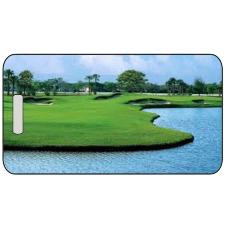 Golf Luggage Tag in 2 Sizes – Personalized Golf Bag ID Tag for Golfers and Travel – Durable Custom Design by Decade Awards
