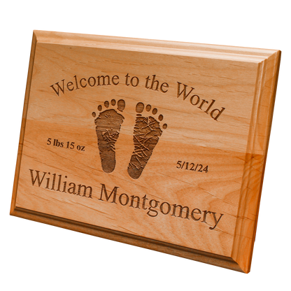 Personalized Baby Footprints Plaque | 7x9