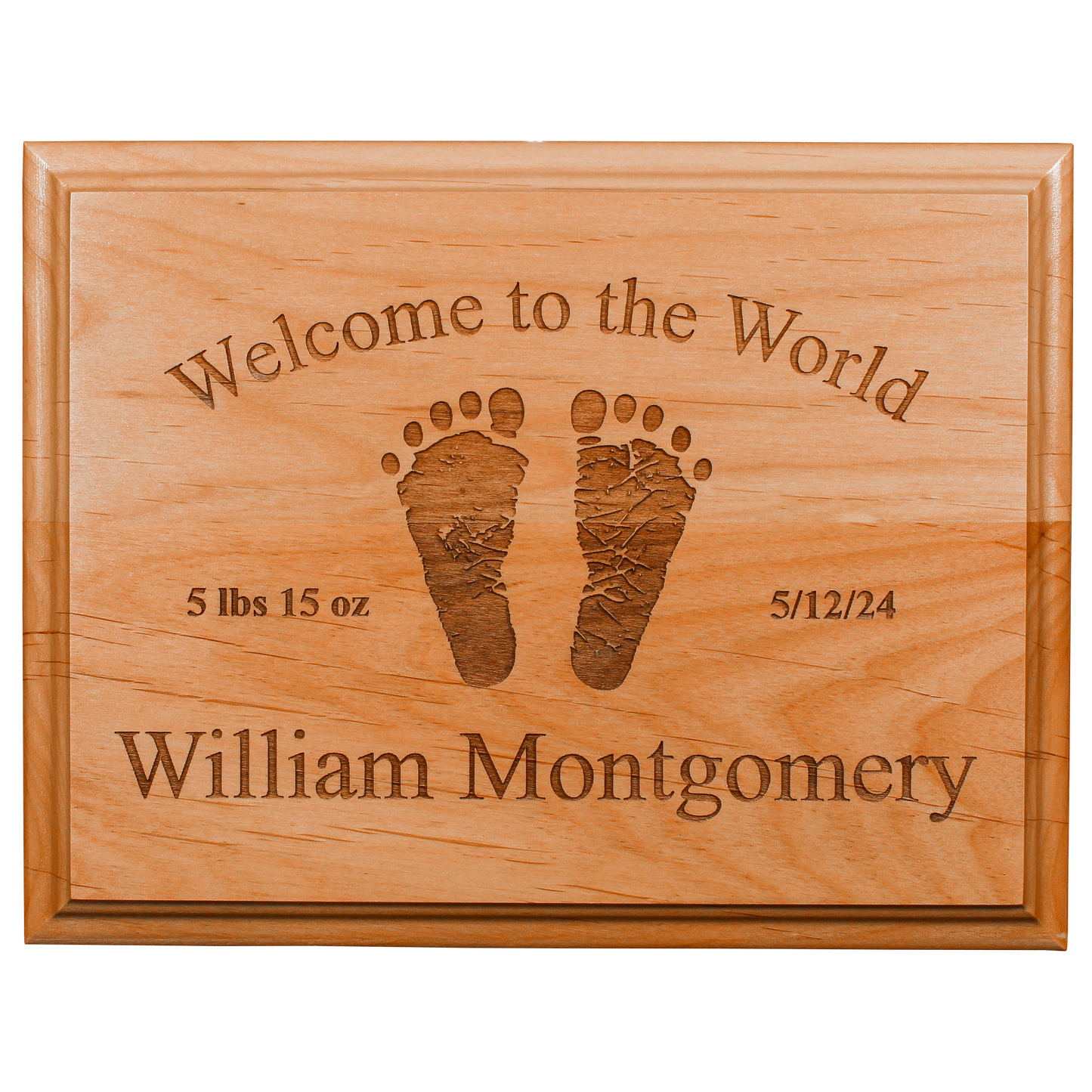 Personalized Baby Footprints Plaque | 7x9