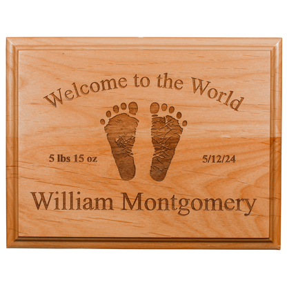 Personalized Baby Footprints Plaque | 7x9