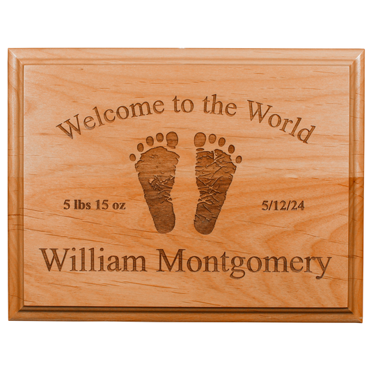 Personalized Baby Footprints Plaque | 7x9