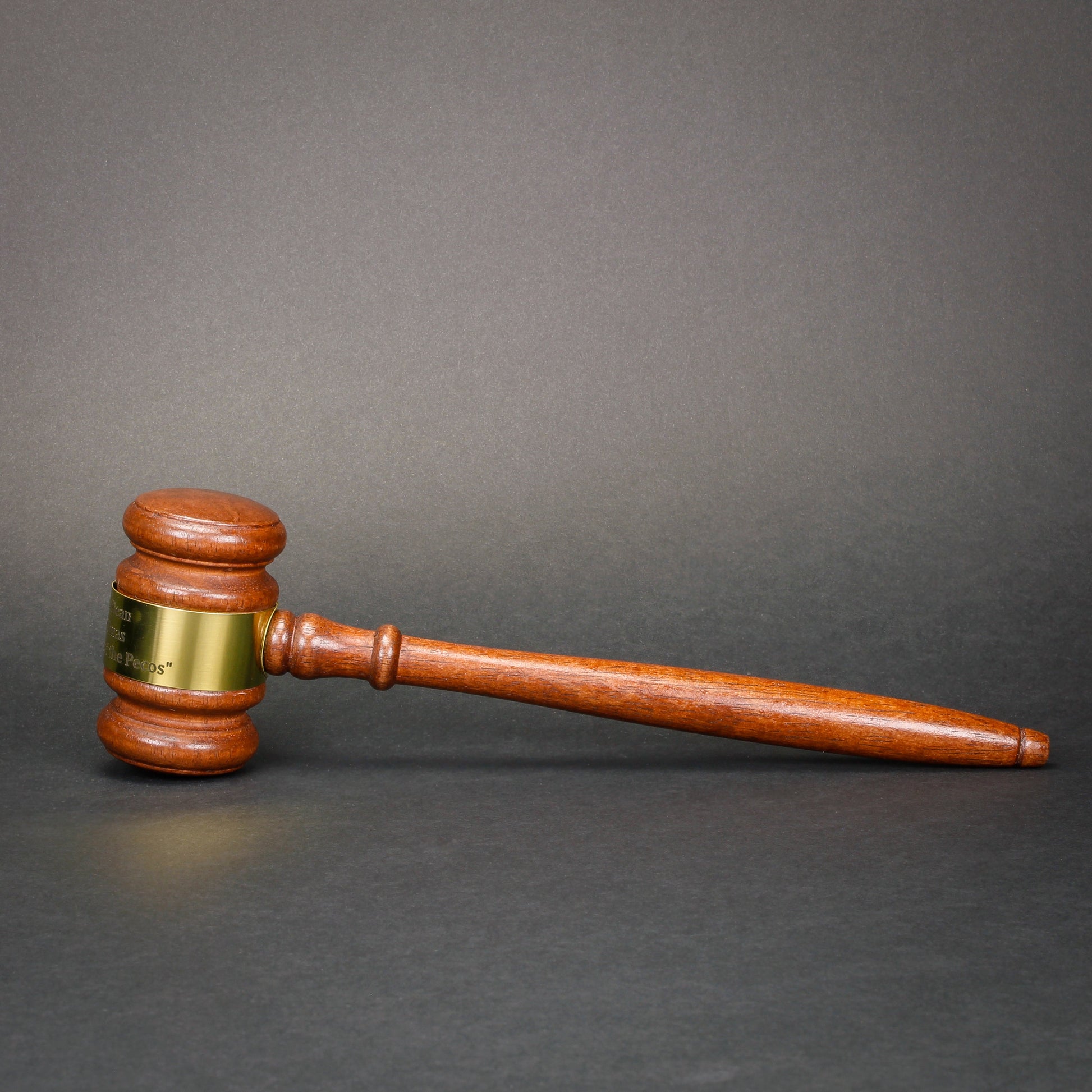 Engraved Walnut Gavel – 10 Inch Long with Custom Band - Decade Awards