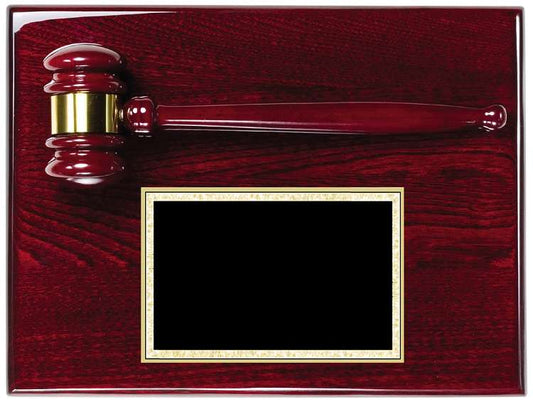 Gavel Plaque - Rosewood Piano-Finish Decade Awards