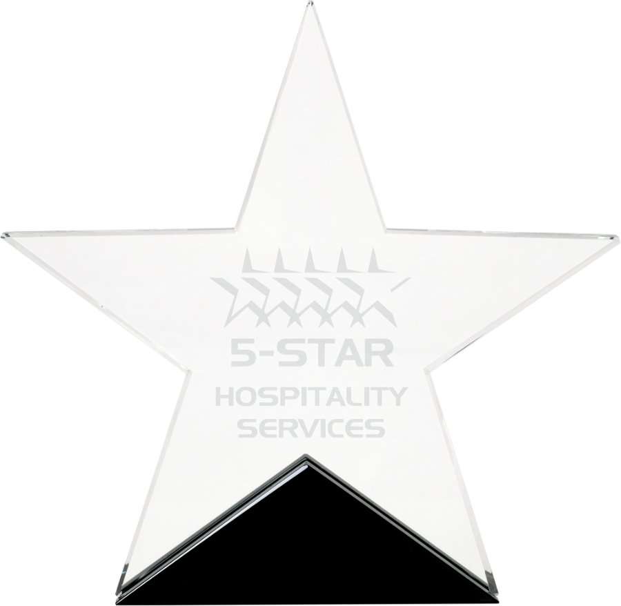 Glass Star Trophy | Engraved Corporate Star Award - 5.5", 6.5" or 7.5" Decade Awards