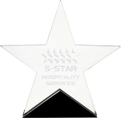 Glass Star Trophy | Engraved Corporate Star Award - 5.5", 6.5" or 7.5" Decade Awards
