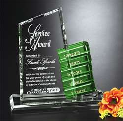 Goal-Setter Glendale Crystal Corporate Award | Engraved Sales Achievement Award 6.5" x 6" Decade Awards