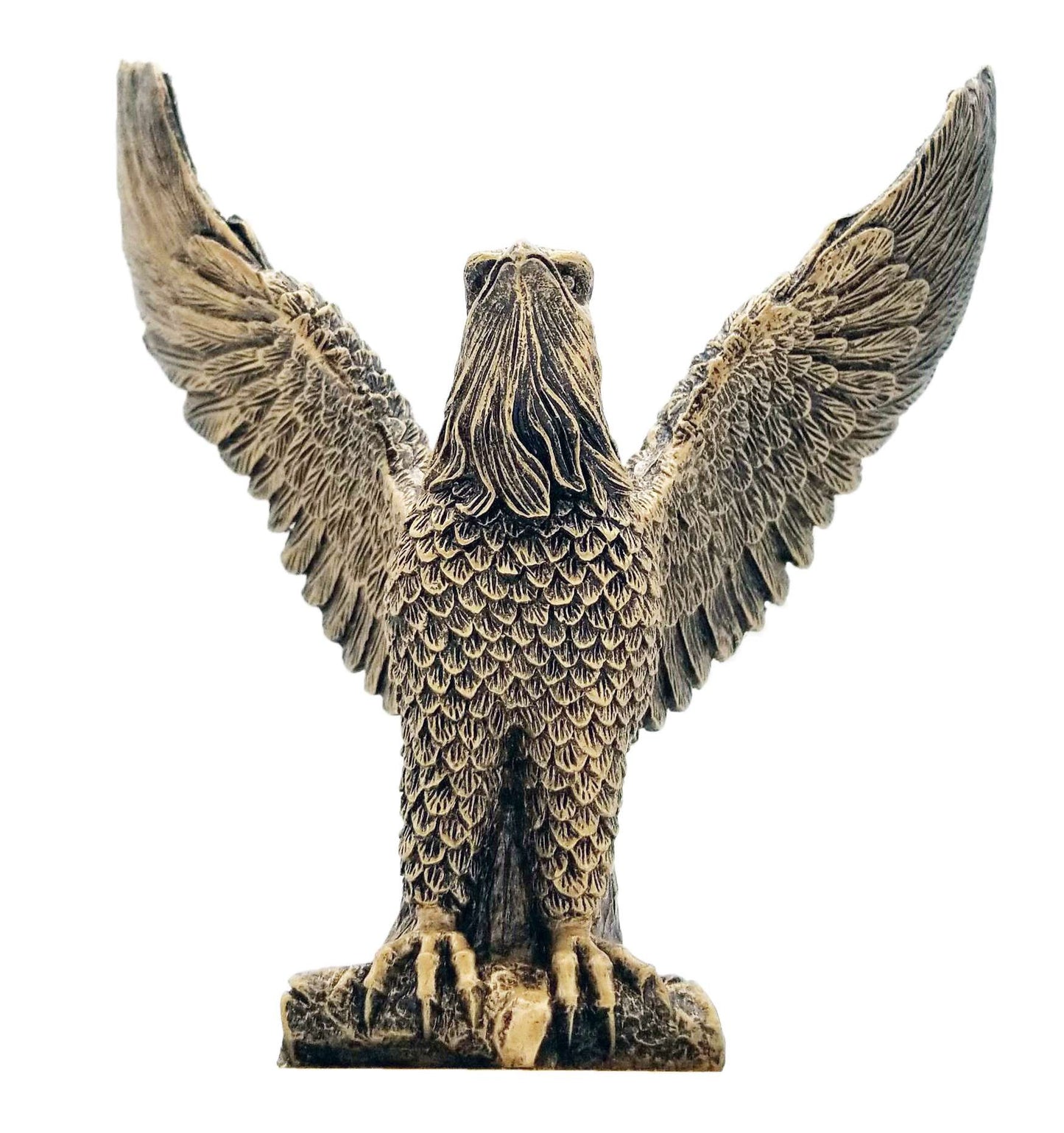 Gold Eagle Mascot Trophy | Engraved Antiqued Golden Eagle Award - 6.5 Inch Tall Decade Awards