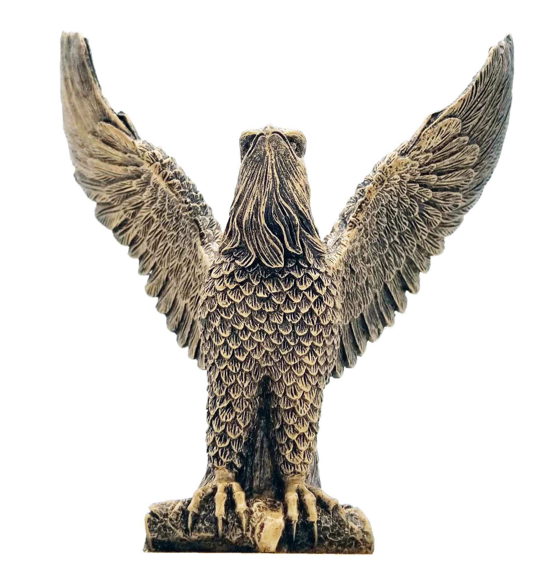 Gold Eagle Mascot Trophy | Engraved Antiqued Golden Eagle Award - 6.5 Inch Tall Decade Awards
