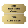 Fantasy Football Champion Perpetual Trophy | Engraved Gold with Silver Laces FFL Champion Perpetual Trophy - 17 Inch Tall Decade Awards
- Perpetual Plate 2 or 3 line options