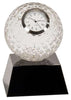 Golf Ball Crystal Clock Award | Golfer Crystal Clock Presentation Gift / Trophy | 5 Inch Tall Decade Awards