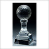 Golf Ball Crystal Trophy  - 6" or 7.75" Tall | Engraved Crystal Golf Ball Award Decade Awards