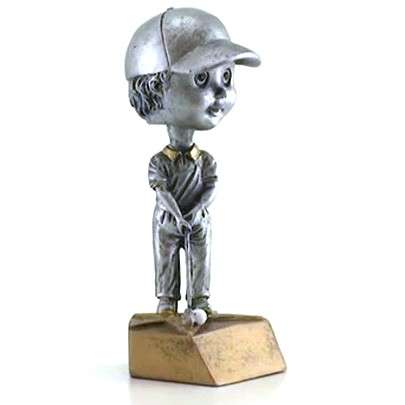 Golf Bobblehead Trophy - Female / Male | Engraved Golf Award - 6 Inch Tall Decade Awards