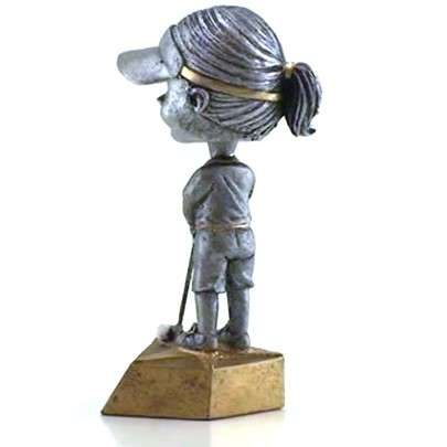 Golf Bobblehead Trophy - Female / Male | Engraved Golf Award - 6 Inch Tall Decade Awards