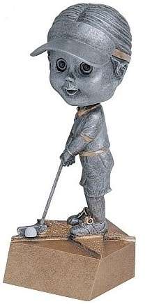 Golf Bobblehead Trophy - Female / Male | Engraved Golf Award - 6 Inch Tall Decade Awards