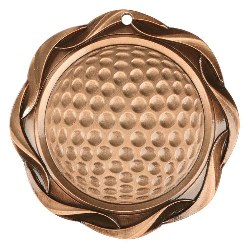 Golf Fusion Medal- Gold, Silver or Bronze | Engraved Golf Medallion - 3 Inch Wide Decade Awards