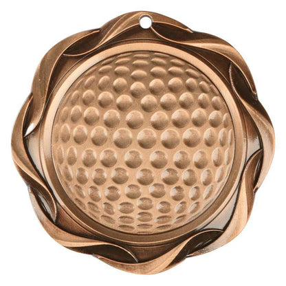 Golf Fusion Medal- Gold, Silver or Bronze | Engraved Golf Medallion - 3 Inch Wide Decade Awards
