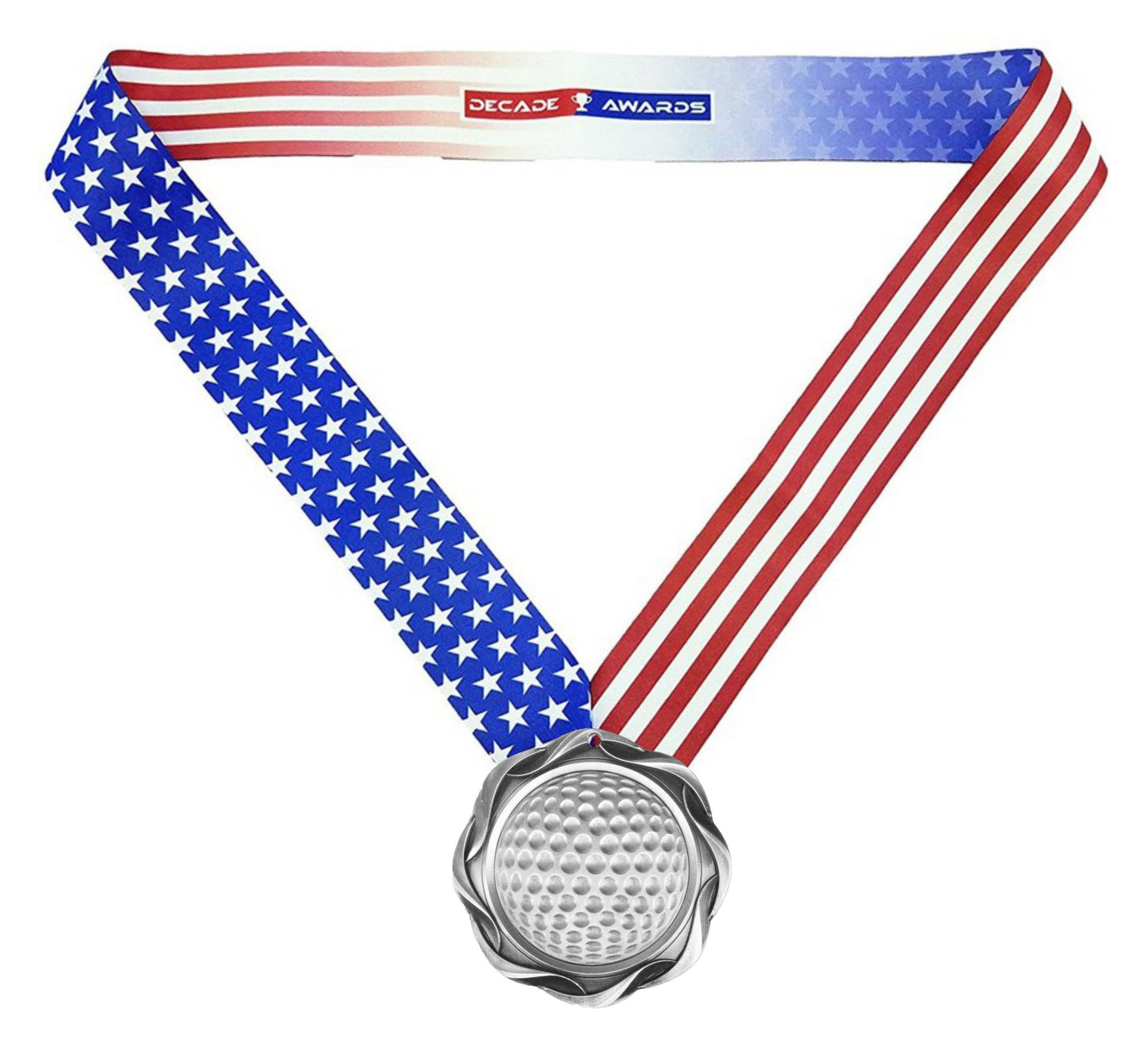 Golf Fusion Medal- Gold, Silver or Bronze | Engraved Golf Medallion - 3 Inch Wide Decade Awards