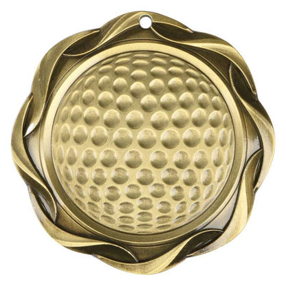 Golf Fusion Medal- Gold, Silver or Bronze | Engraved Golf Medallion - 3 Inch Wide Decade Awards