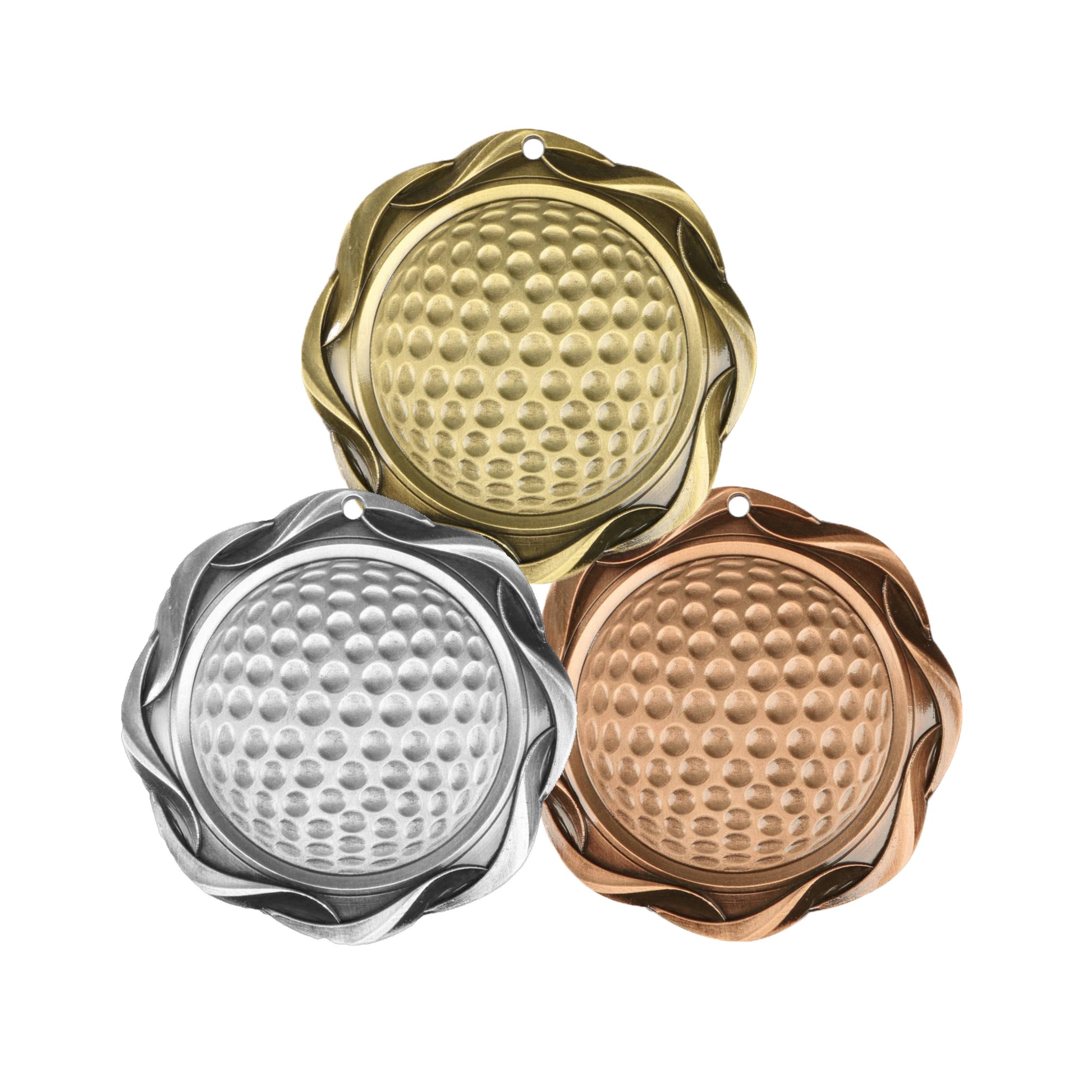 Golf Fusion Medal- Gold, Silver or Bronze | Engraved Golf Medallion - 3 Inch Wide Decade Awards