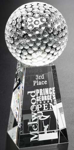 Golf Tapered Crystal Award Decade Awards