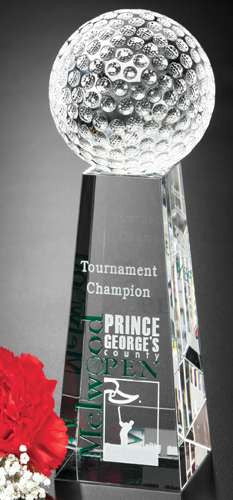 Golf Tapered Crystal Award Decade Awards