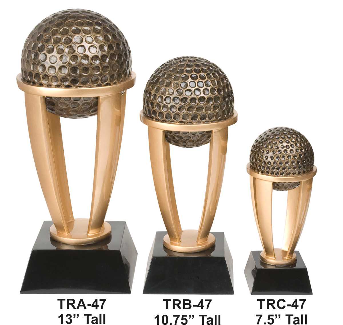 Golf Tower Trophy | Engraved Golf Tournament Award - 7.5, 10.75 or 13 Inch Tall Decade Awards