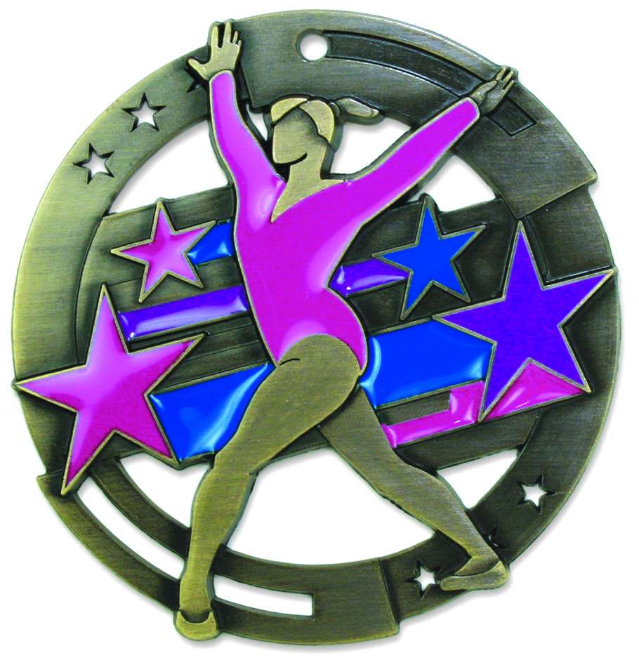 Gymnastics M3XL Medal | Engraved Gymnast Medallion - CLEARANCE Decade Awards