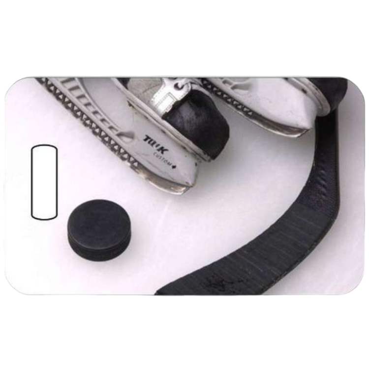 Hockey Luggage Tag in 2 Sizes – Personalized Sports Bag ID Tag for Players, Teams, and Travel – Durable Custom Design by Decade Awards