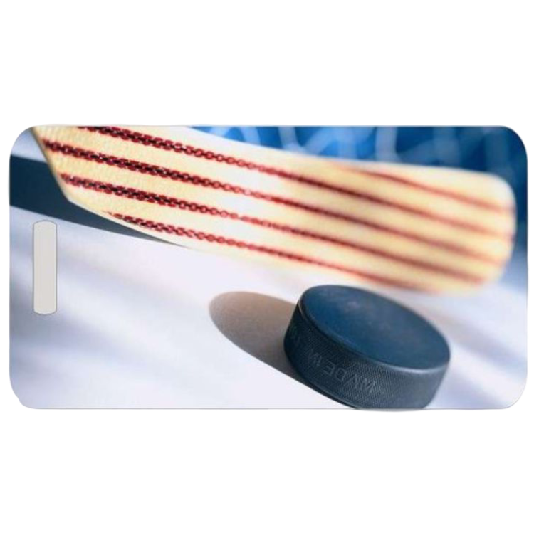 Hockey Luggage Tag in 2 Sizes – Personalized Sports Bag ID Tag for Players, Teams, and Travel – Durable Custom Design by Decade Awards