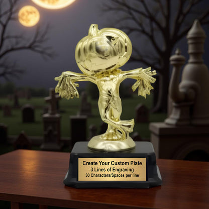 Halloween Trophy | Personalized Pumpkin King Award | Scarecrow Costume Contest Prize | 6.5 Inches Tall