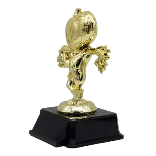 Halloween Trophy, Scarecrow | Engraved Pumpkin King Award - 6.5 Inch Tall