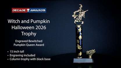 Halloween Trophy | Personalized 2026 Pumpkin Queen Halloween Award | 15 Inches Tall