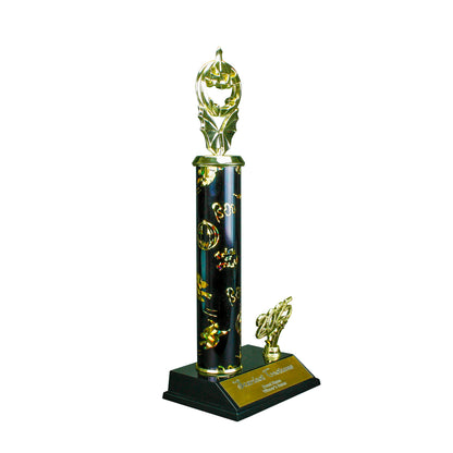2025 Jack O Lantern Bat Halloween Trophy with spooky detail and free engraving from Decade Awards