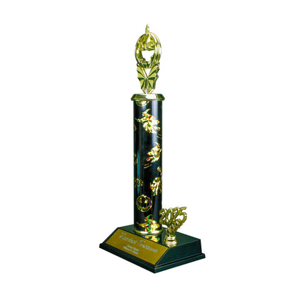 2025 Jack O Lantern Bat Halloween Trophy with spooky detail and free engraving from Decade Awards